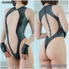 PHARFAITE [PF688] ★ WETLOOK & SHEER ★ Langarm-Badeanzug mit String