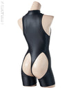 realise rsf-001 shiny easy stretch cut out jumpsuit swimsuit black-red