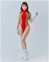 REALISE [N-0371-MSH] sportlicher SOFT-MESH Badeanzug TRICOLOR