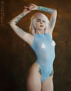 REALISE [T-2020] transparenter ITALIAN SHEER highneck STRING-Bodysuit